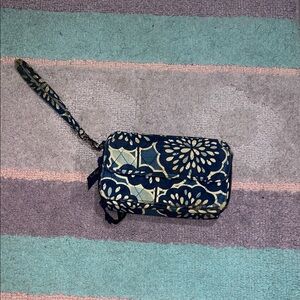 Vera Bradley Navy and white  Floral Wristlet